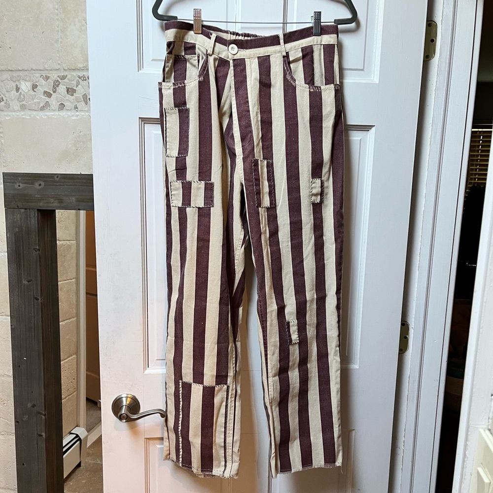 Funky striped linen pants